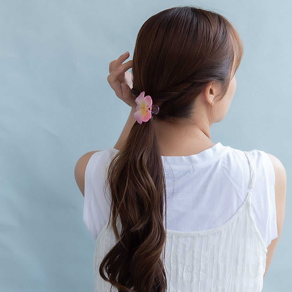 ヘアクリップ ハイビスカス フラワー 花 カラー 60mm サイドクリップ