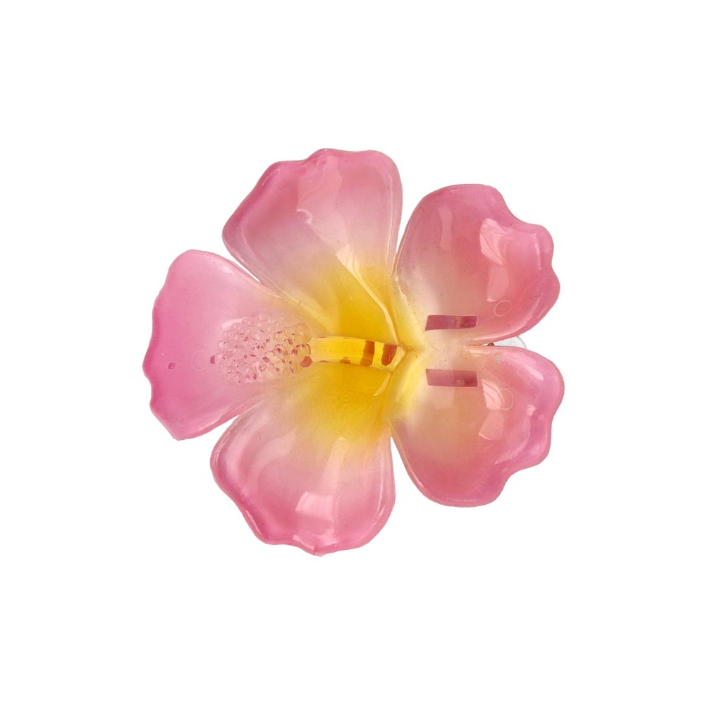 ヘアクリップ ハイビスカス フラワー 花 カラー 60mm サイドクリップ