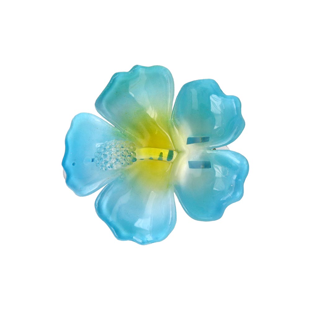 ヘアクリップ ハイビスカス フラワー 花 カラー 60mm サイドクリップ