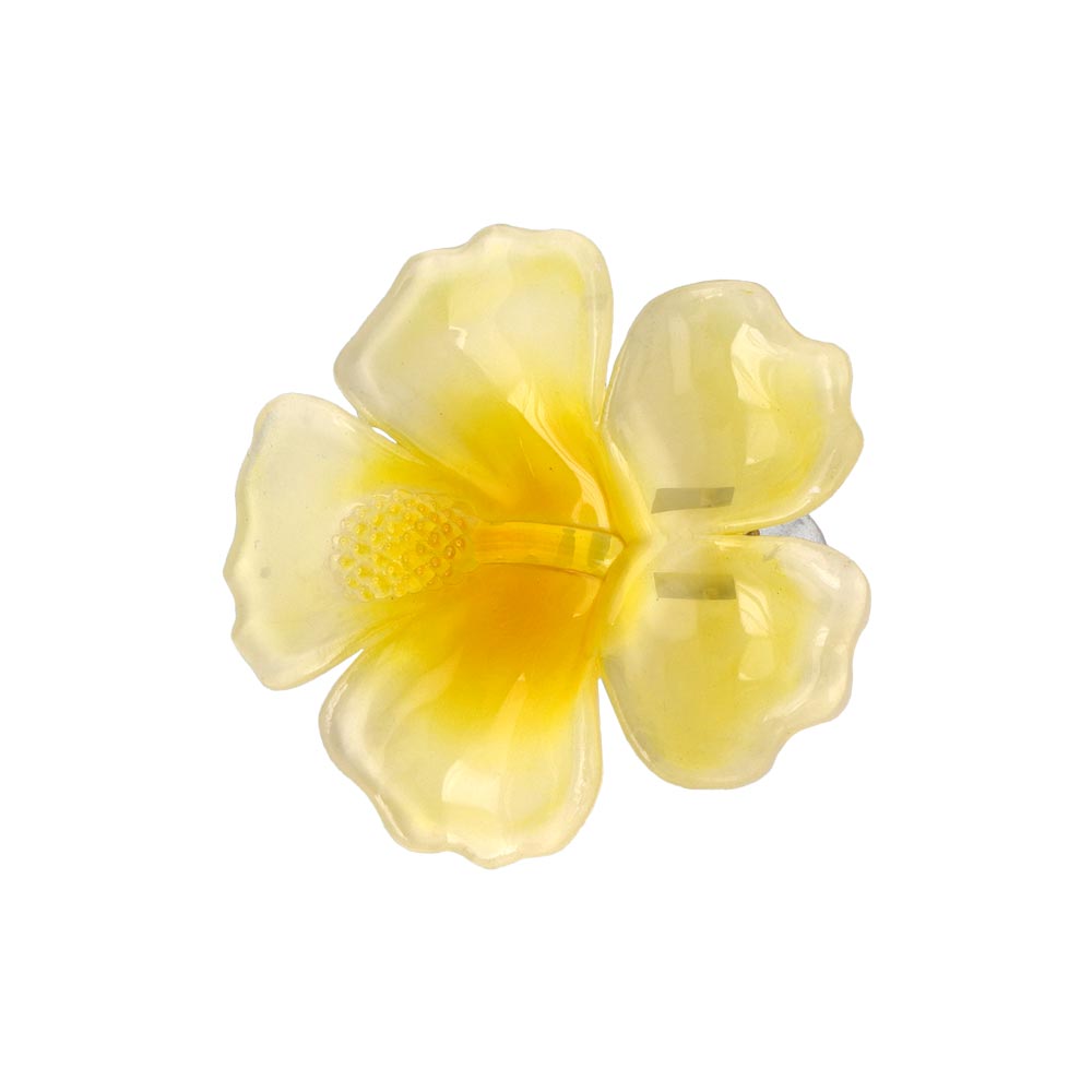 ヘアクリップ ハイビスカス フラワー 花 カラー 60mm サイドクリップ