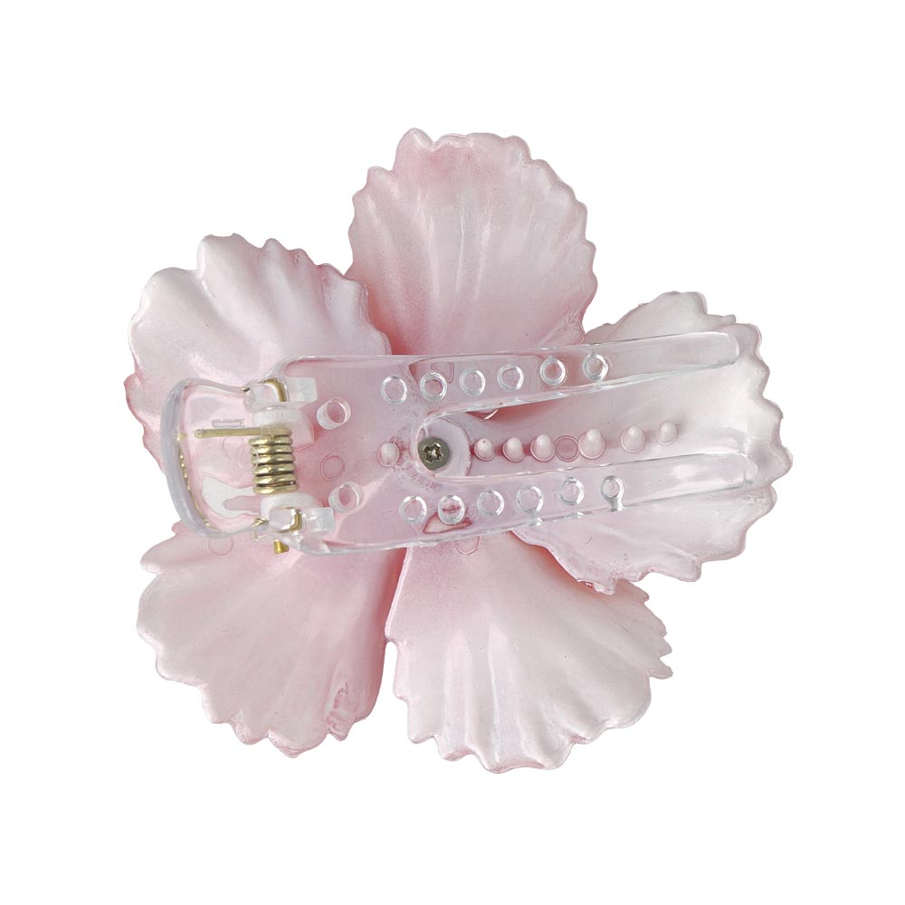 ヘアクリップ ハイビスカス フラワー 花 カラー 80mm ビッグ サイドバンスクリップ