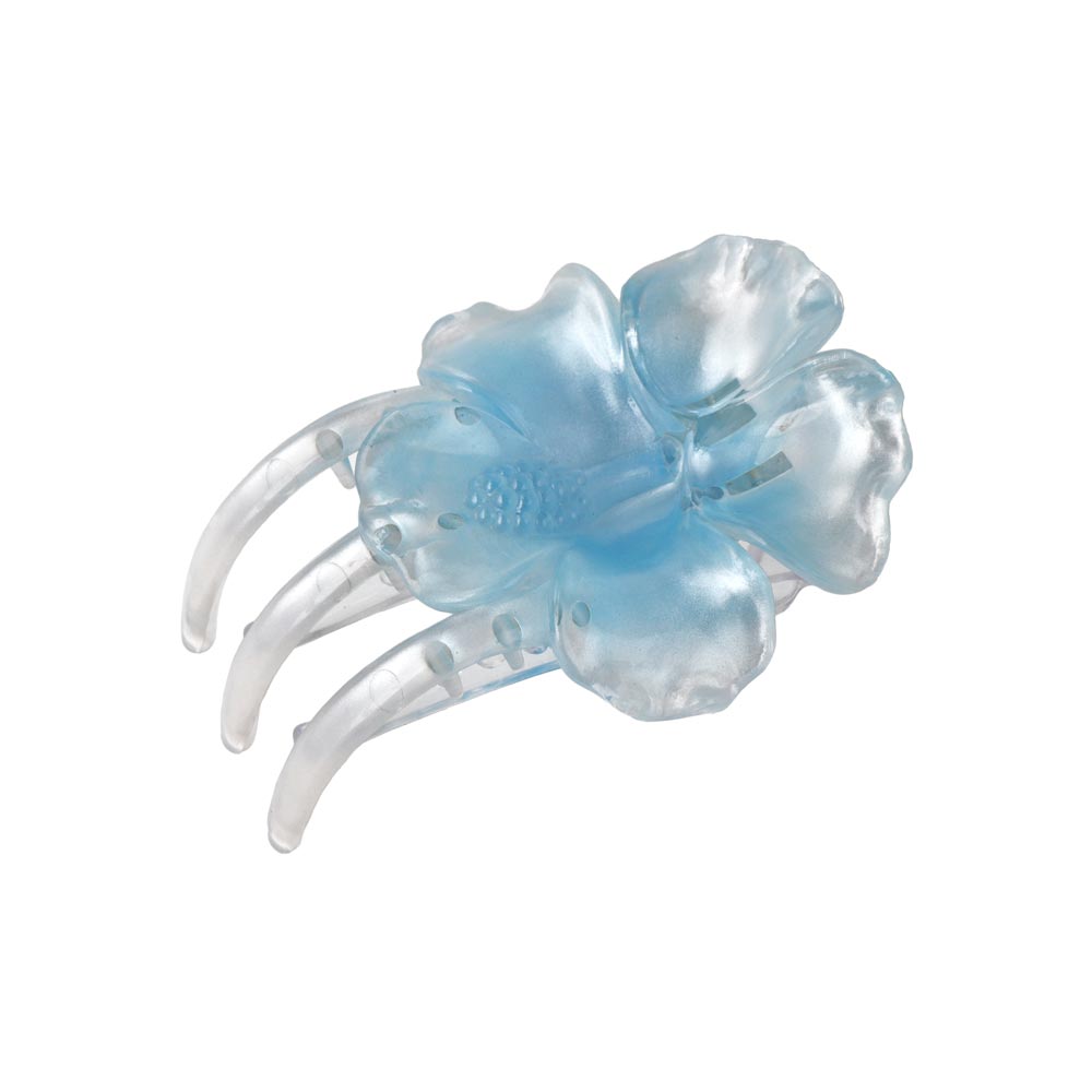 ヘアクリップ ハイビスカス フラワー 花 カラー 78mm クリア サイドバンスクリップ