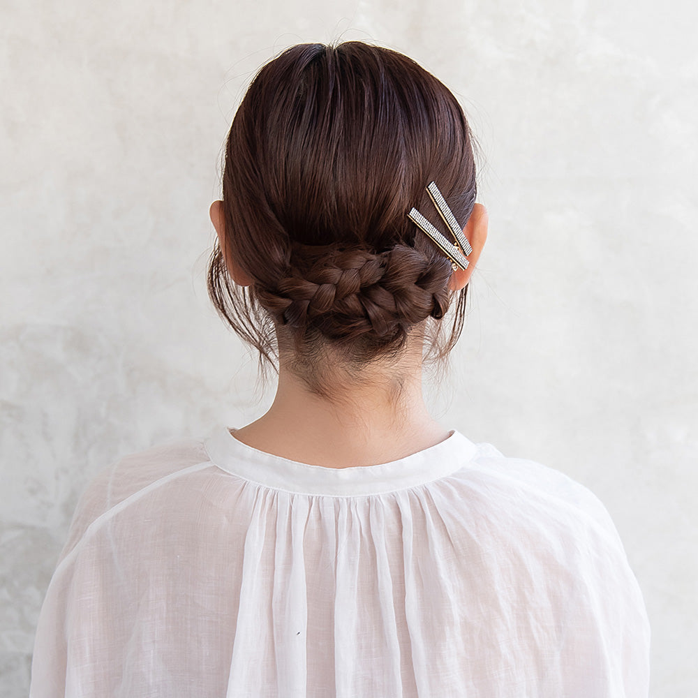 ヘアクリップ ストーン 2個セット