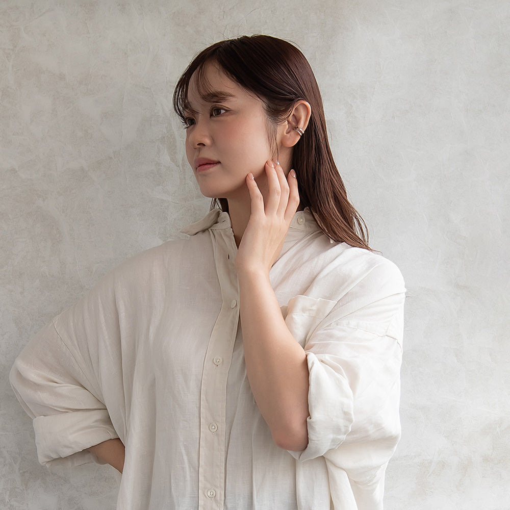 イヤーカフ ニッケルフリー メタル 2連風 イヤリング 【片耳用】