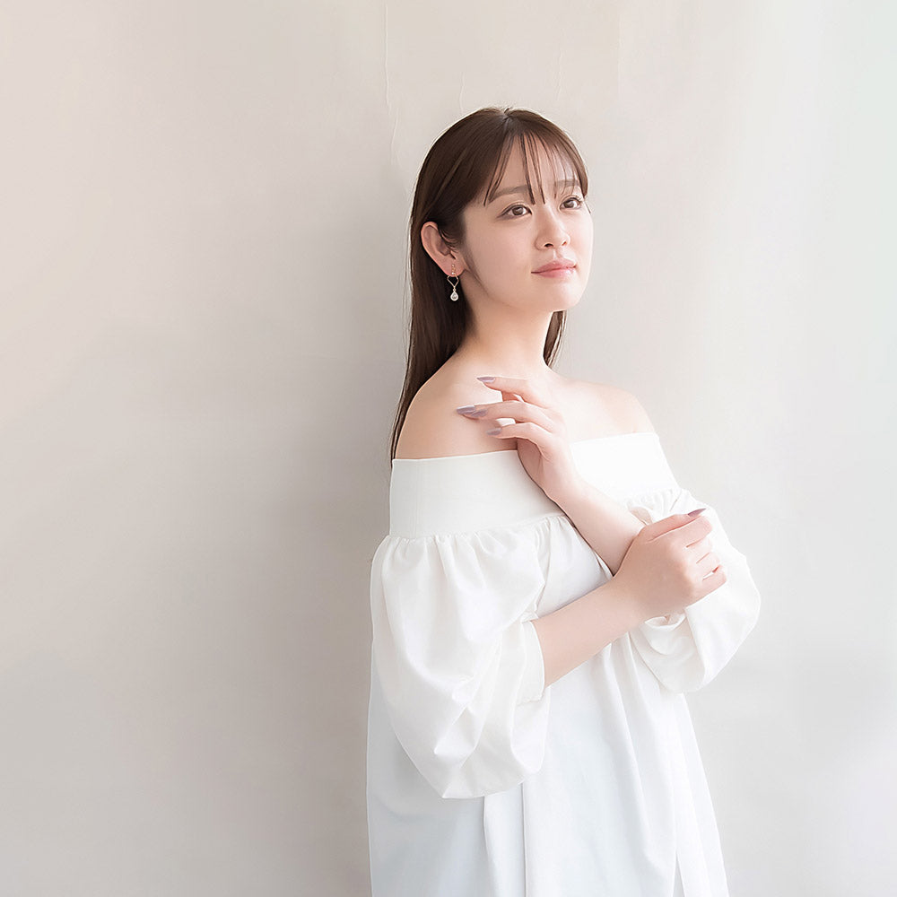 イヤリング ニッケルフリー メタル ストーン ツイスト ひし形 ワイヤー ドロップ クリア カラー ネジバネ式イヤリング