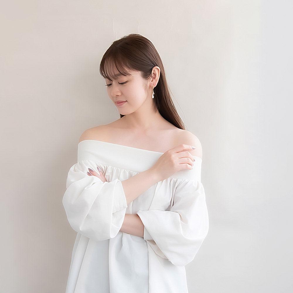 イヤリング ニッケルフリー メタル ワイヤー オーバル トリプル ドロップ クリア カラー ネジバネ式イヤリング