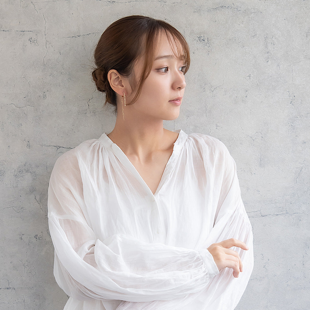 イヤリング ニッケルフリー ラインストーン ネジバネ式イヤリング