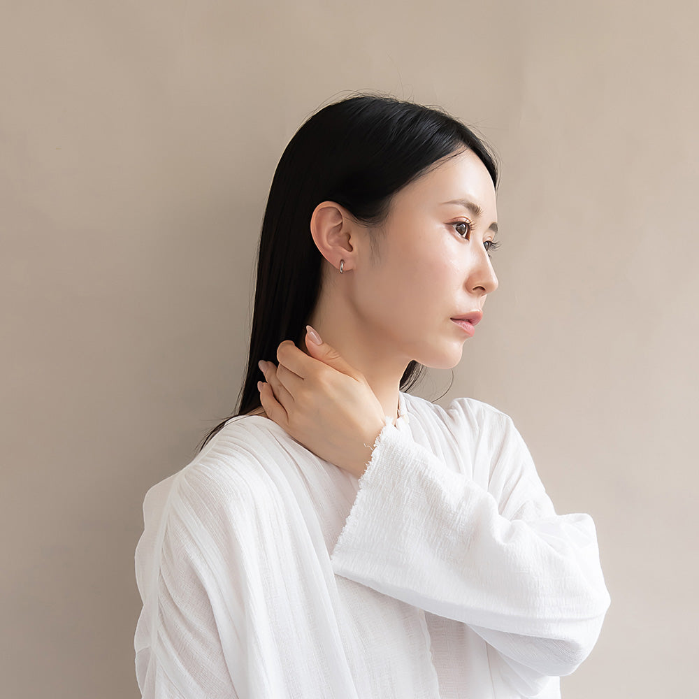 イヤリング ステンレス メタル 12mm フープタイプ パイプイヤリング