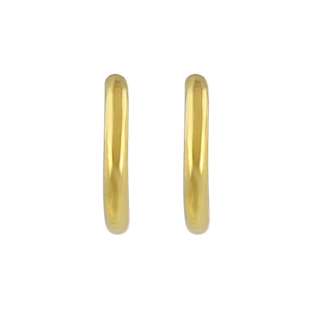 イヤリング ステンレス メタル 14mm フープタイプ パイプイヤリング