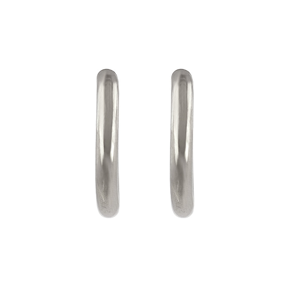 イヤリング ステンレス メタル 14mm フープタイプ パイプイヤリング