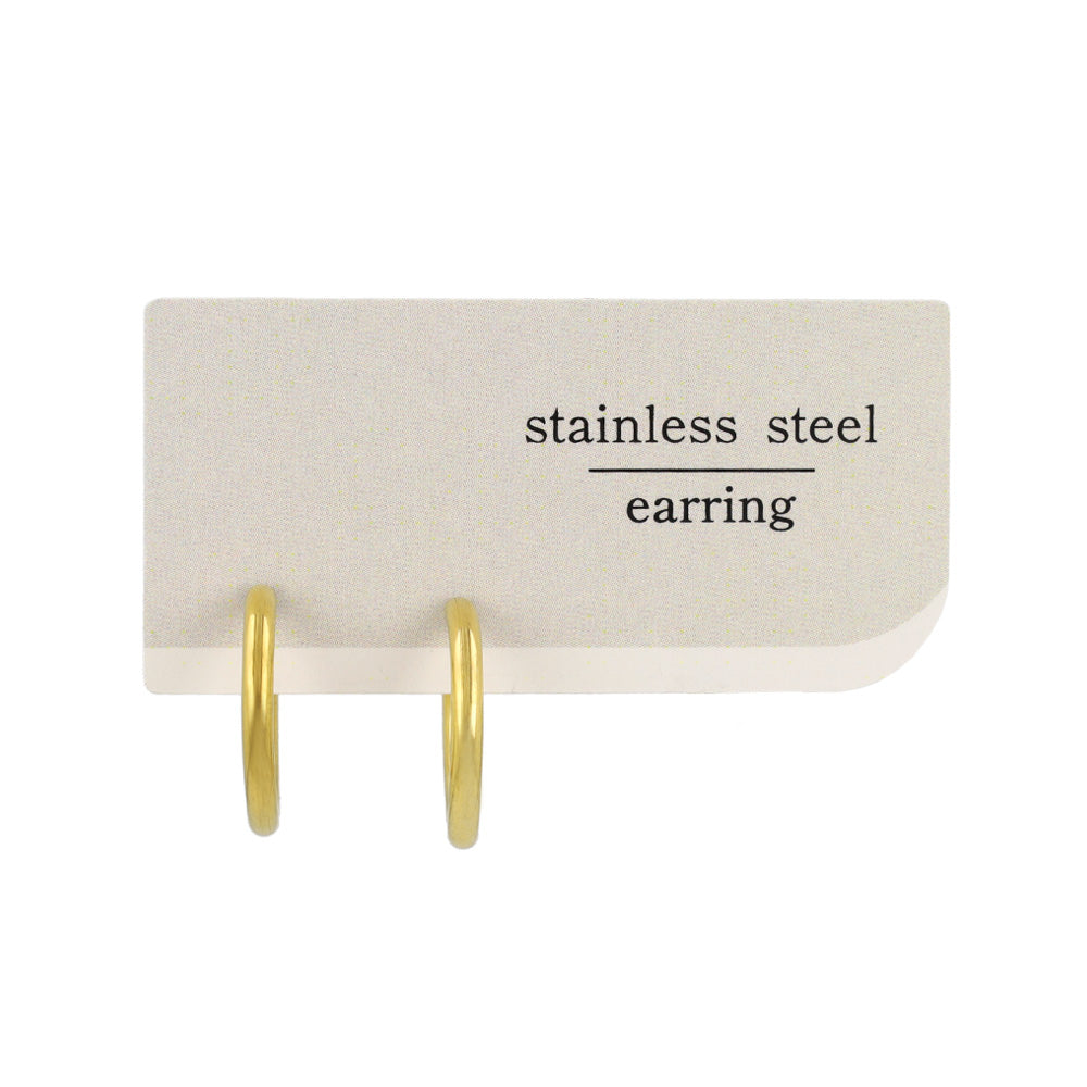 イヤリング ステンレス メタル 16mm フープタイプ パイプイヤリング