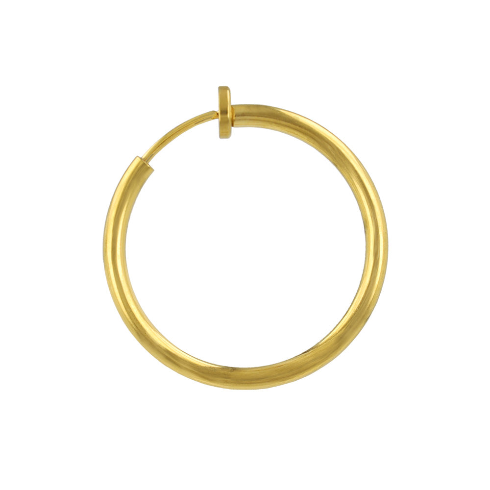 イヤリング ステンレス メタル 24mm フープタイプ パイプイヤリング