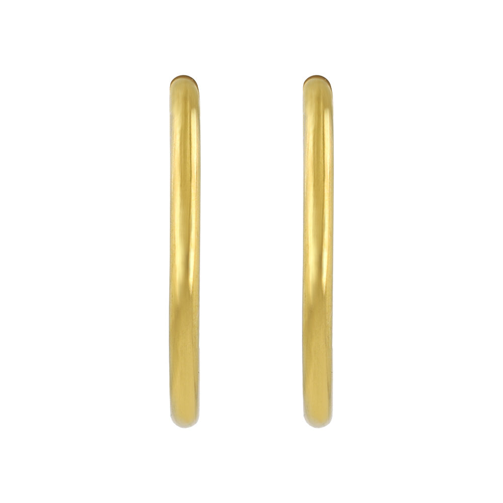 イヤリング ステンレス メタル 24mm フープタイプ パイプイヤリング