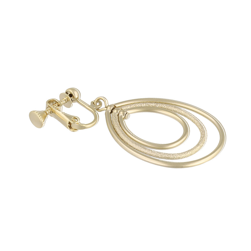 イヤリング ニッケルフリー sable gold メタル トリプル ドロップ ネジバネ式イヤリング