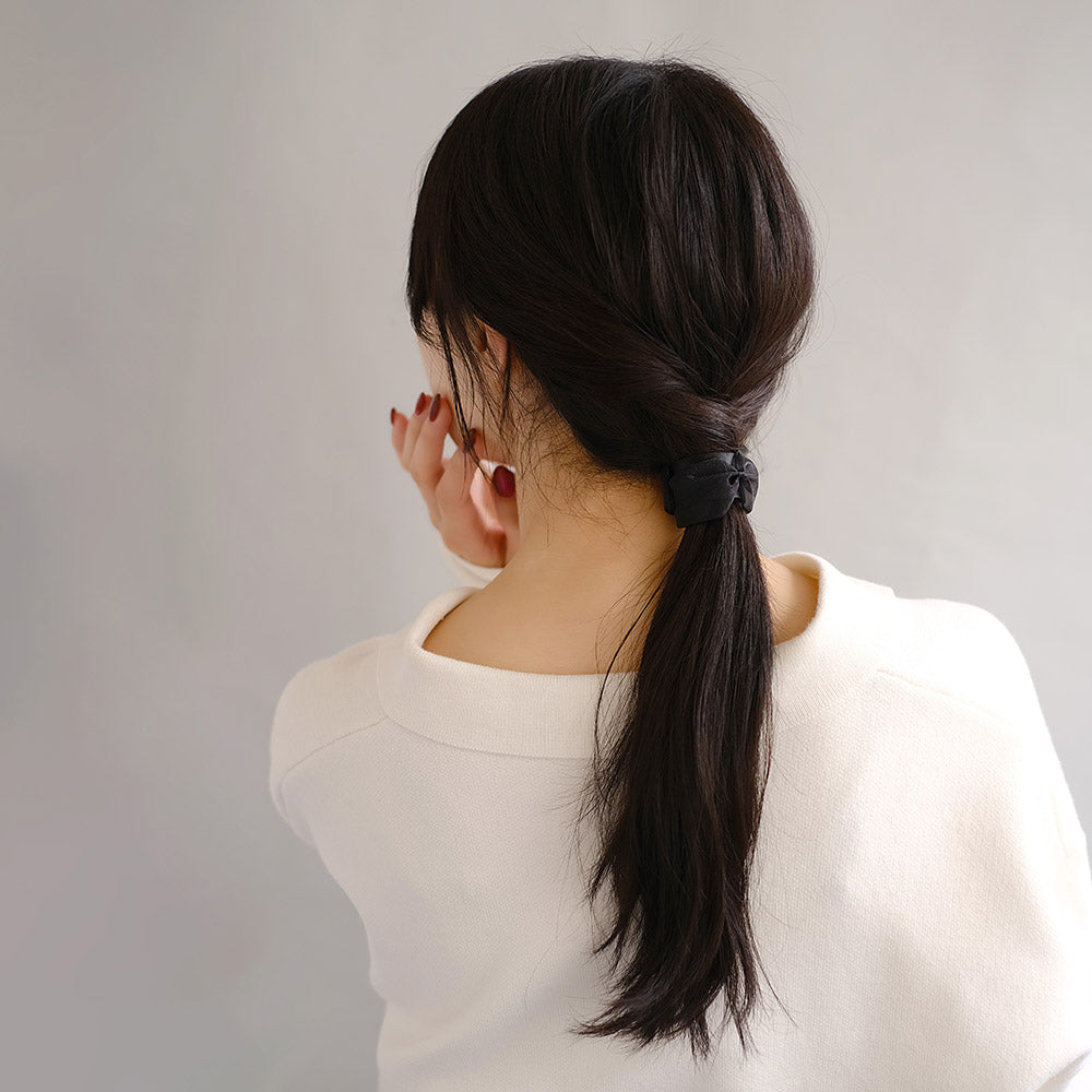 ヘアカフ シアー リボン スリムタイプ クラップカフ ヘアポニー ポニーフック
