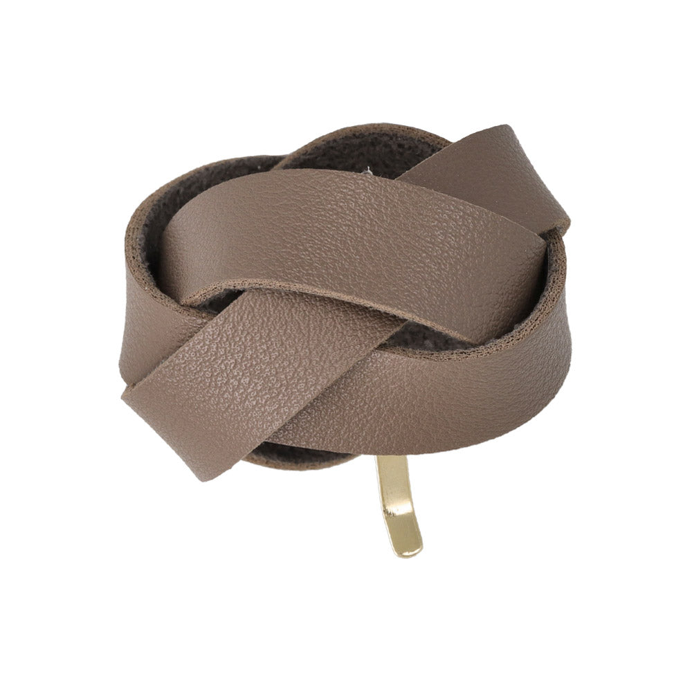 ヘアカフ 編み込み クロス フェイクレザー 合皮 スナップカフ ヘアポニー ポニーフック