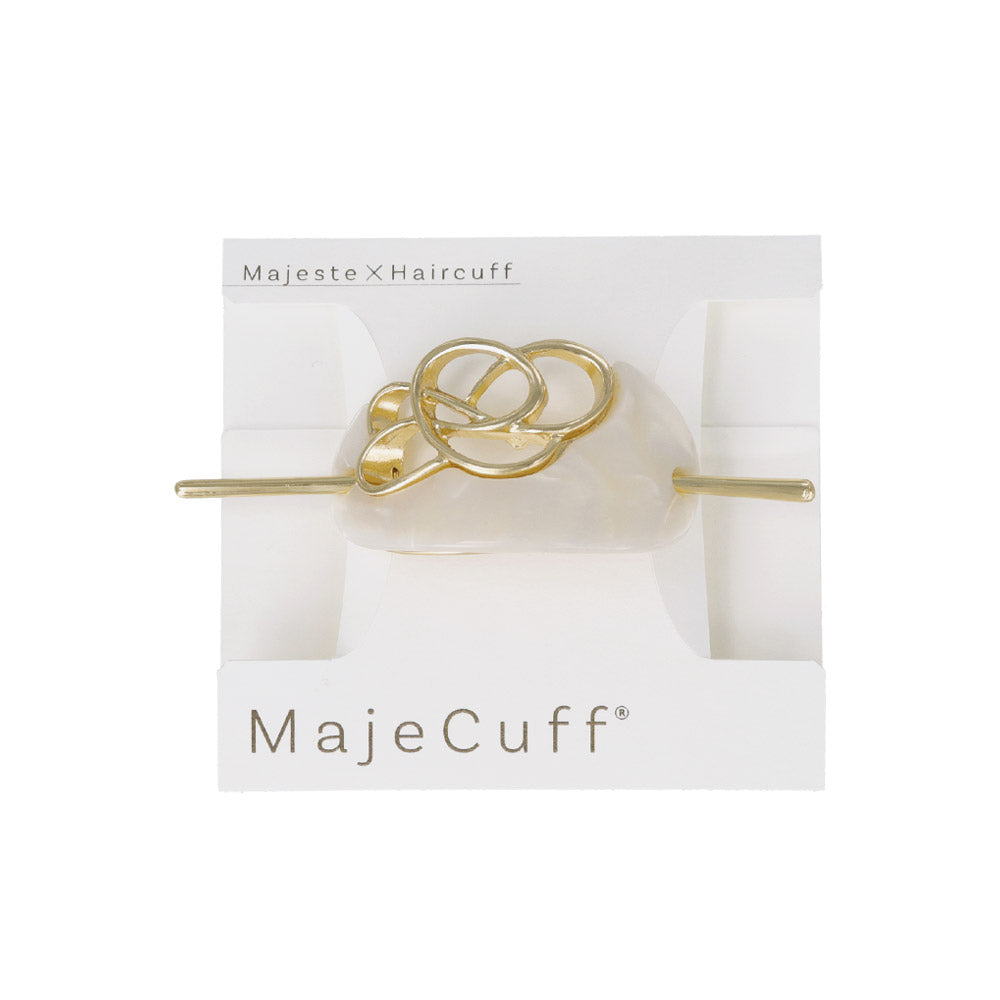 MajeCuff/マジェカフ マジェステみたいなヘアカフ オーバル マーブル カラー 透かし メタル クロス ライン