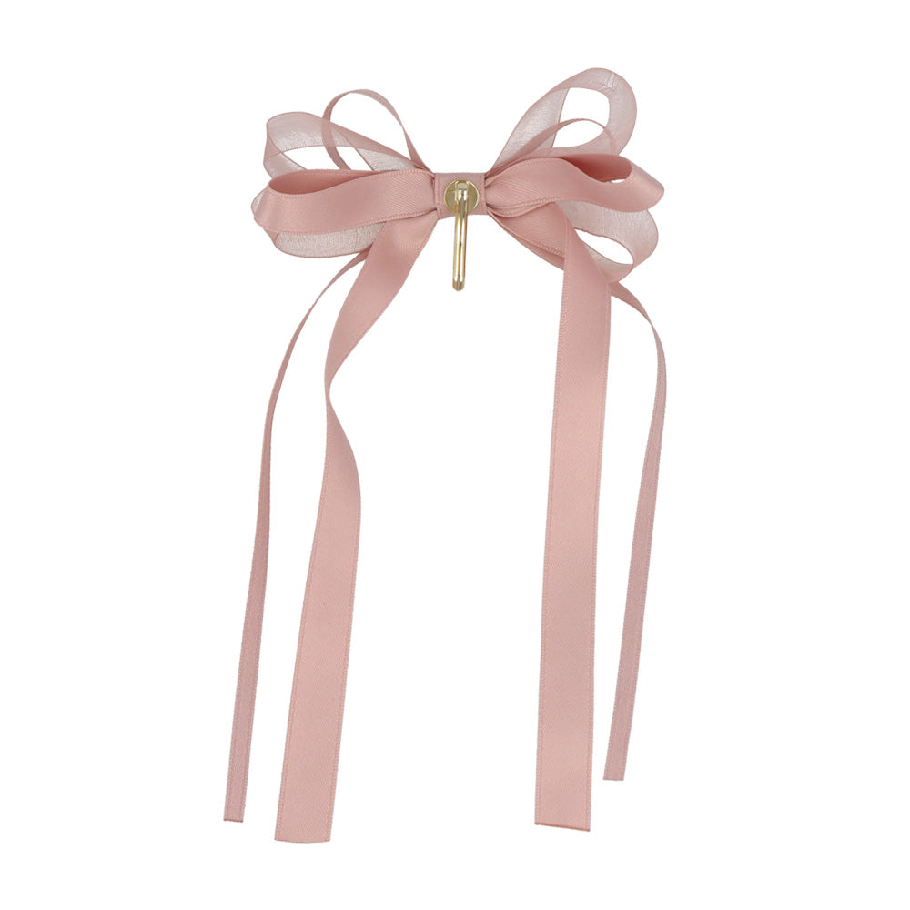 ヘアカフ ダブル ロング リボン シアー カラー