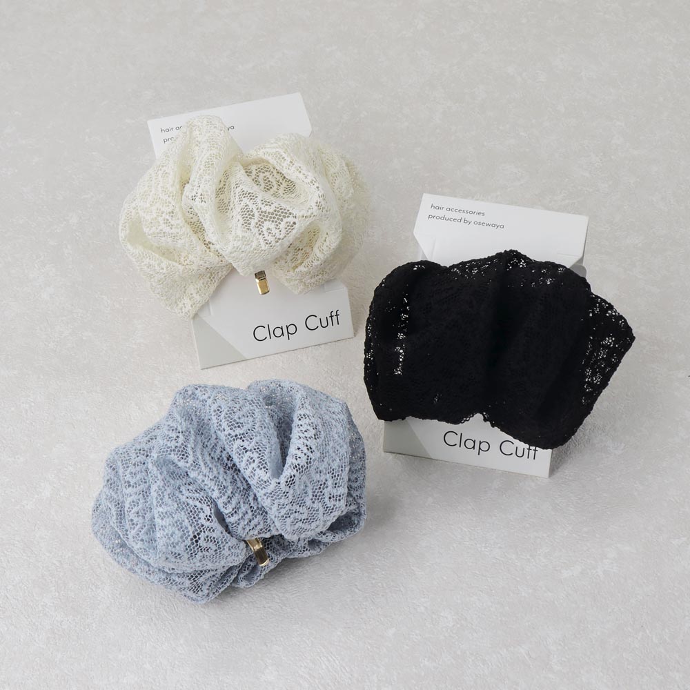 ヘアカフ クラップカフ カラー レース シュシュ風