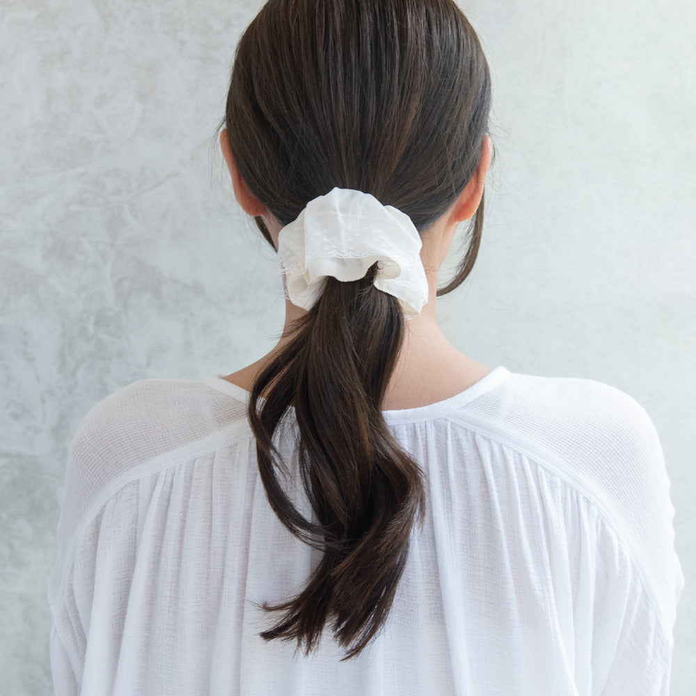 ヘアカフ クラップカフ フリル レース シュシュ風 ベーシックカラー