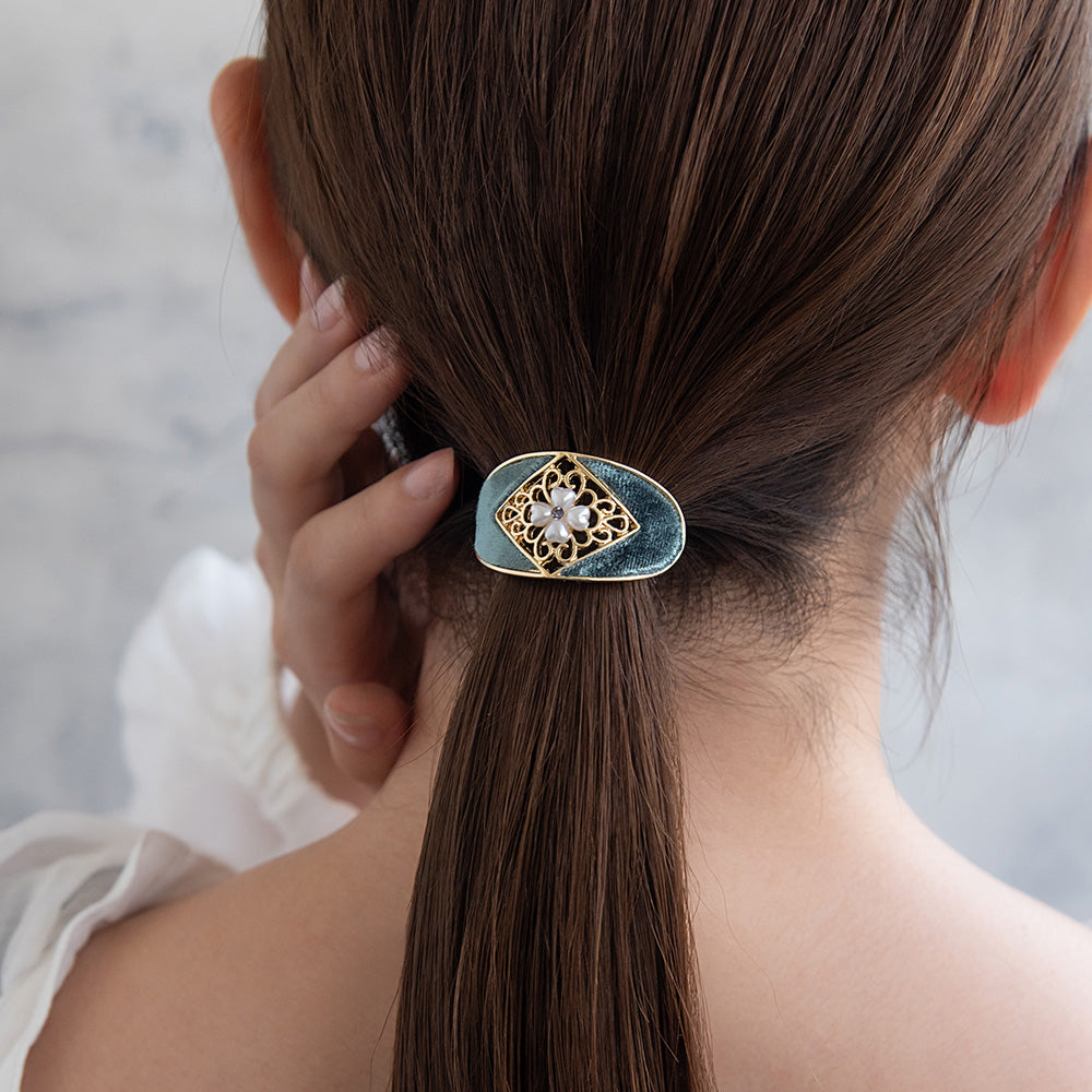 ヘアカフ ベロア カラー パール 透かし