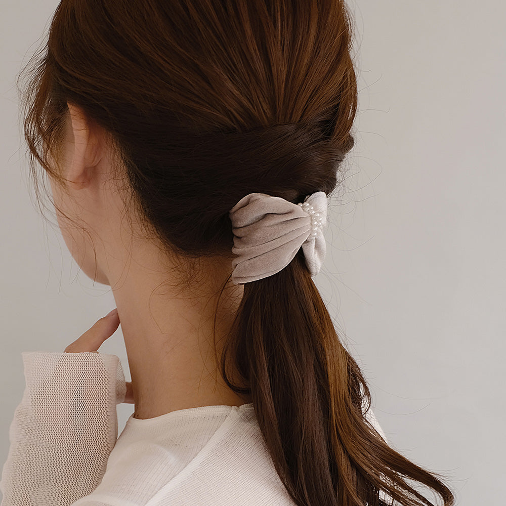ヘアカフ クラップカフ ベロア パール