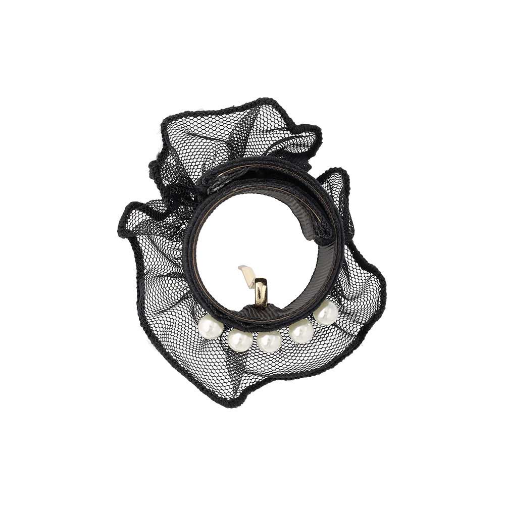 ヘアカフ クラップカフ チュールレース ベロア パール