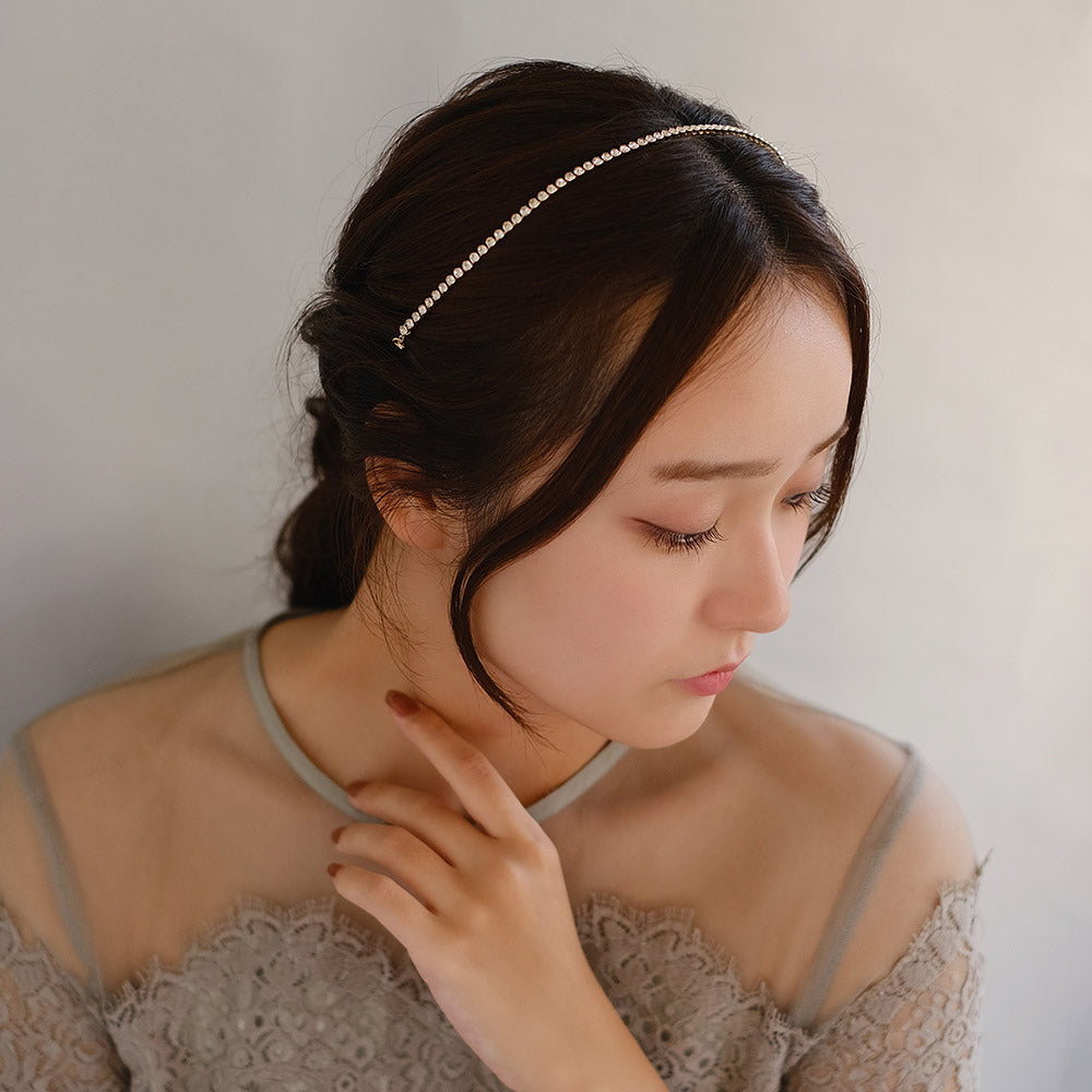 Classy ヘッドドレス ヘアピン ニッケルフリー メタル サークル ストーン 連爪 チェーン ヘアピン