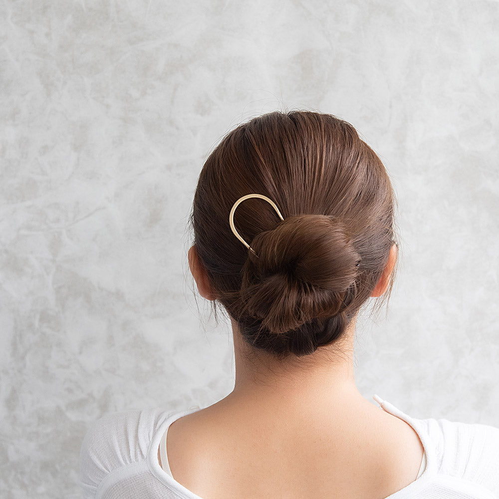 かんざし hair stick メタル U字 カーブ ヘアコーム ヘアスティック