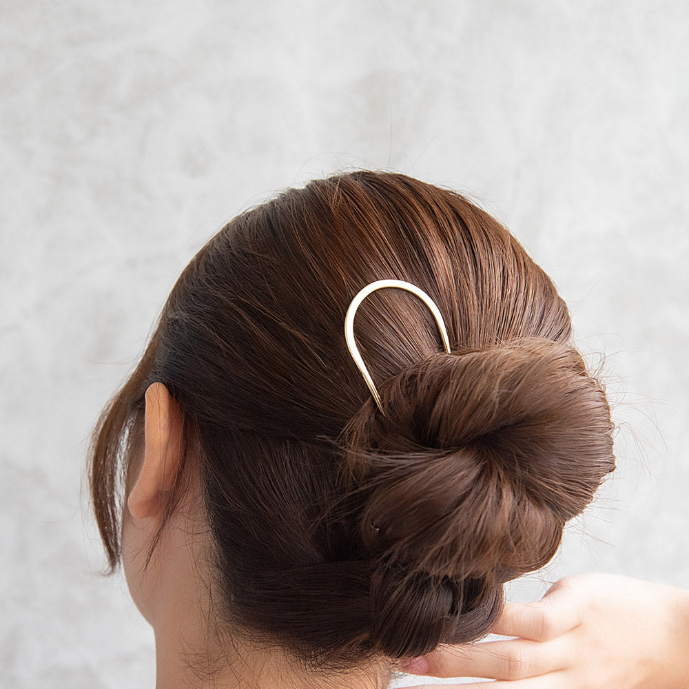かんざし hair stick メタル U字 カーブ ヘアコーム ヘアスティック