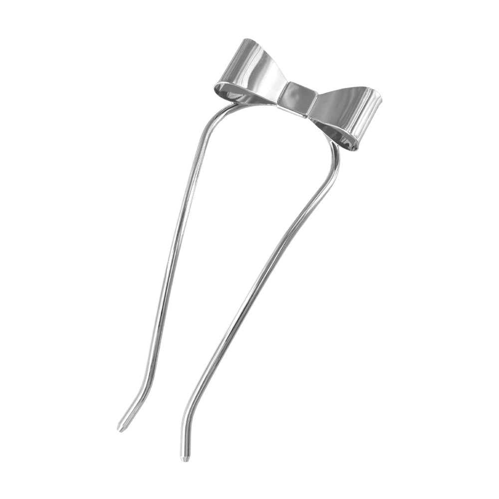 かんざし hair stick メタル リボン U字 カーブ ヘアコーム ヘアスティック
