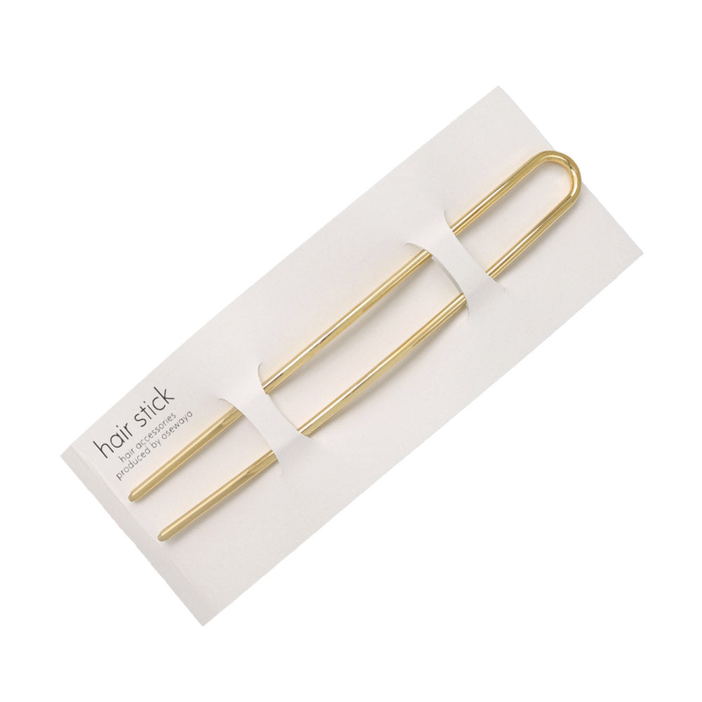 かんざし hair stick メタル スリム U字 カーブ ヘアコーム ヘアスティック