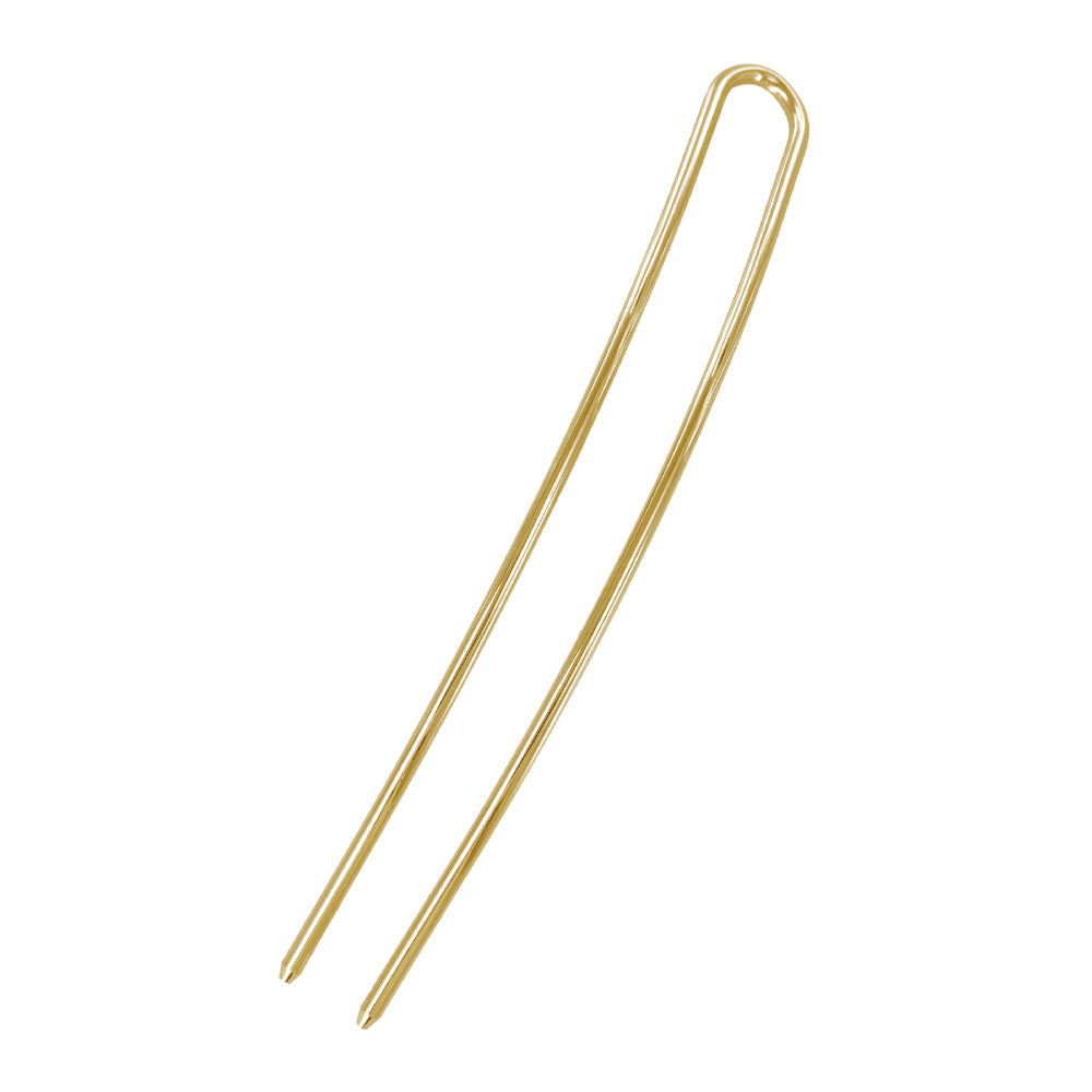 かんざし hair stick メタル スリム U字 カーブ ヘアコーム ヘアスティック