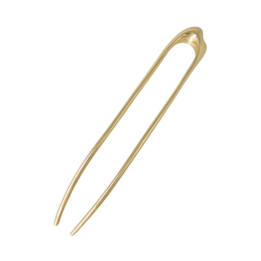 かんざし hair stick ニッケルフリー メタル メルト スリム U字 カーブ ヘアスティック