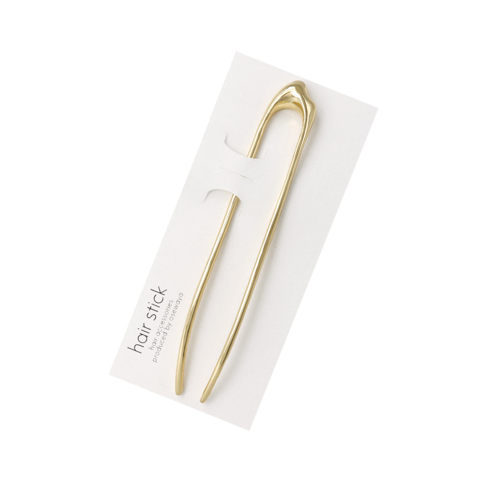 かんざし hair stick ニッケルフリー メタル メルト スリム U字 カーブ ヘアスティック