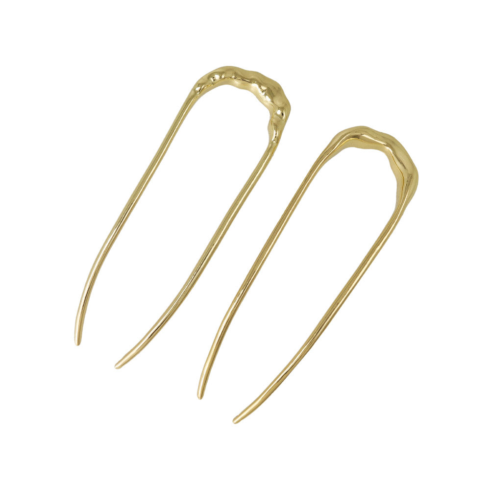かんざし hair stick メタル ニッケルフリー ミニ メルト U字 カーブ 2個セット ヘアスティック