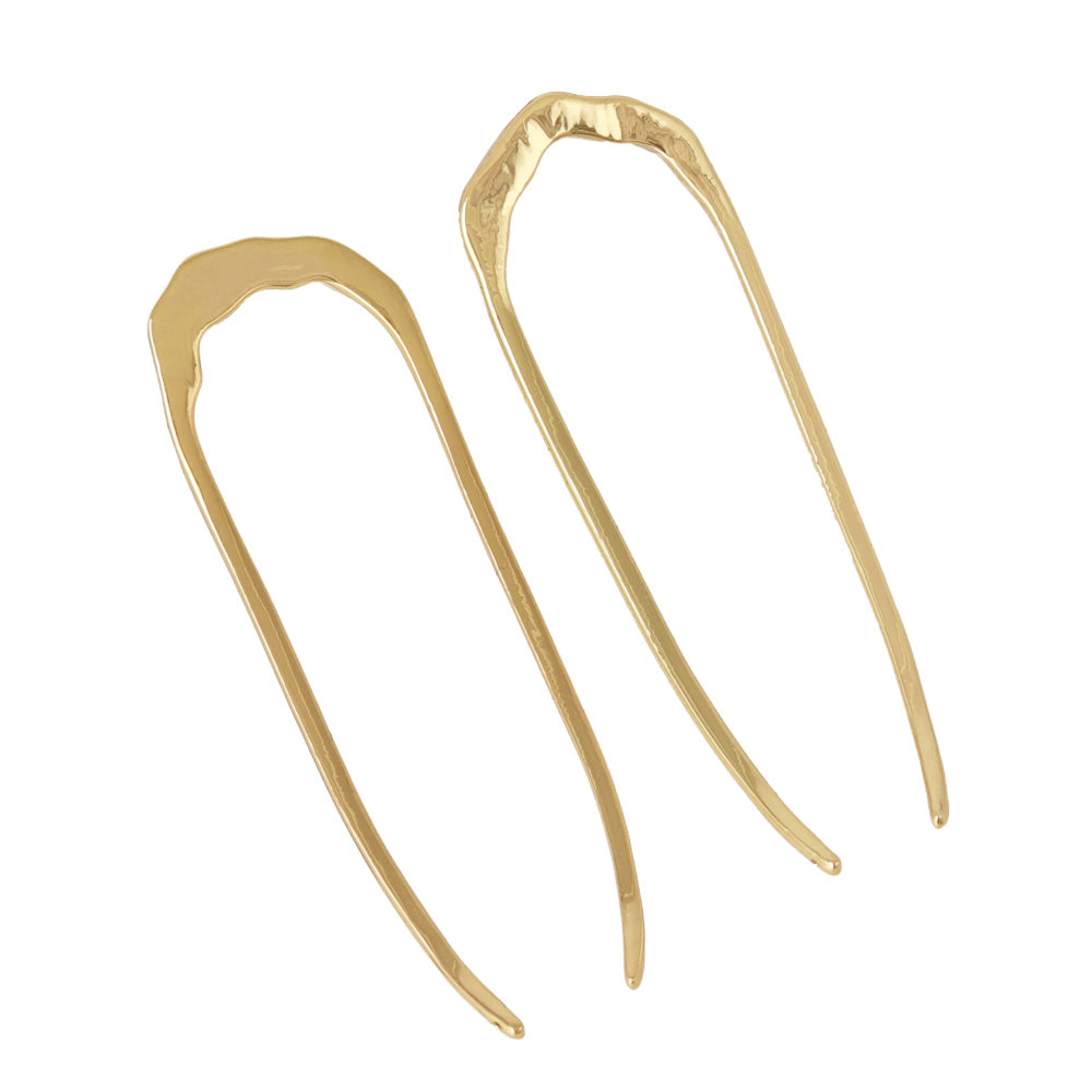 かんざし hair stick メタル ニッケルフリー ミニ メルト U字 カーブ 2個セット ヘアスティック