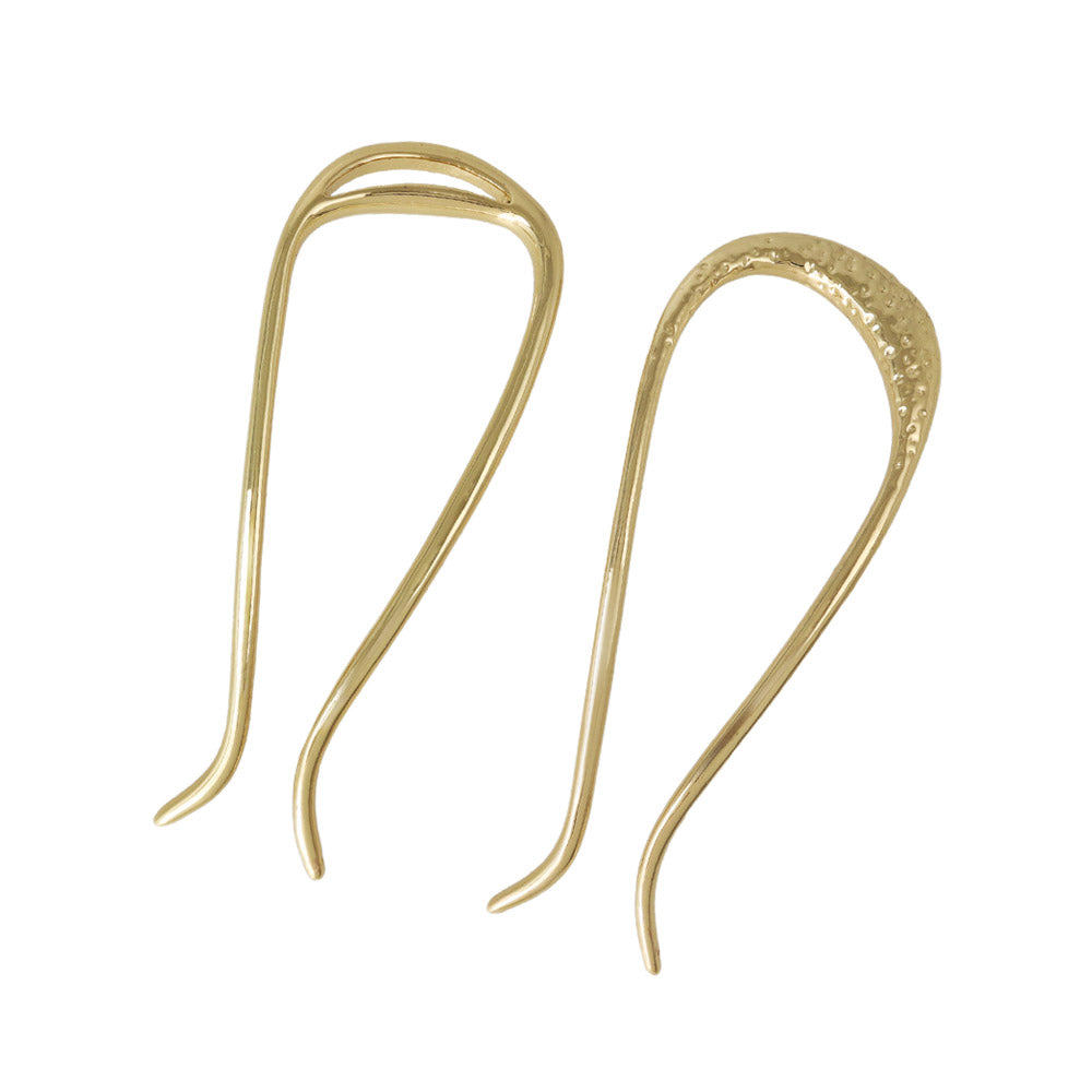 かんざし hair stick メタル ニッケルフリー ミニ 梨地 ライン U字 カーブ 2個セット ヘアスティック