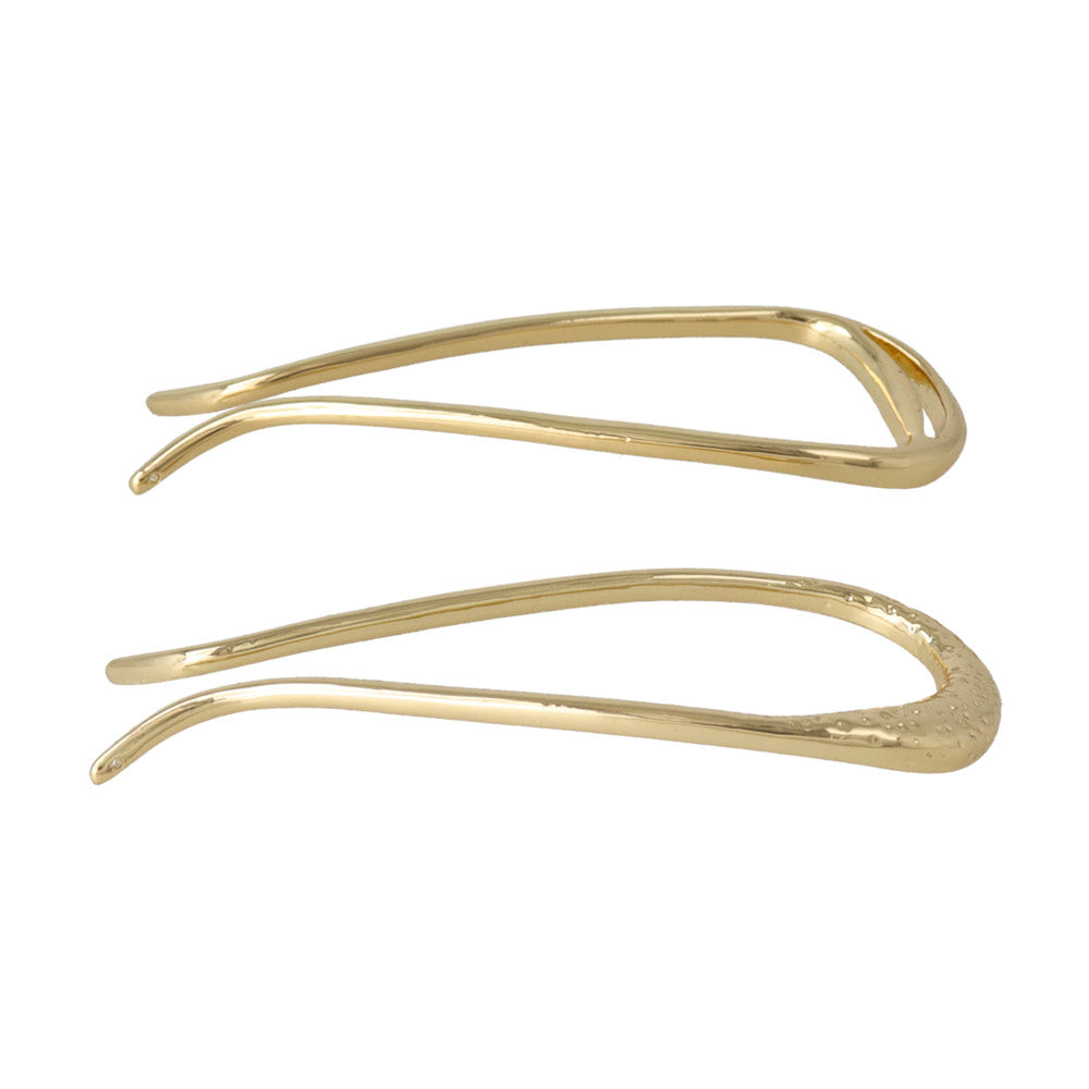 かんざし hair stick メタル ニッケルフリー ミニ 梨地 ライン U字 カーブ 2個セット ヘアスティック