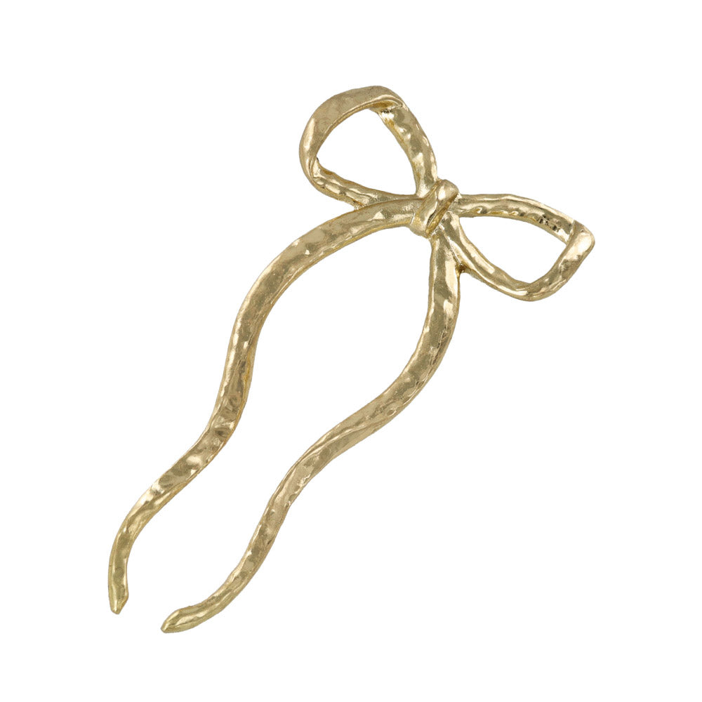 かんざし hair stick ニッケルフリー メタル マット リボン U字 ウェーブ ヘアコーム ヘアスティック