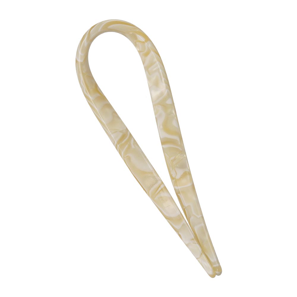 かんざし hair stick マーブル カラー リボン風 U字