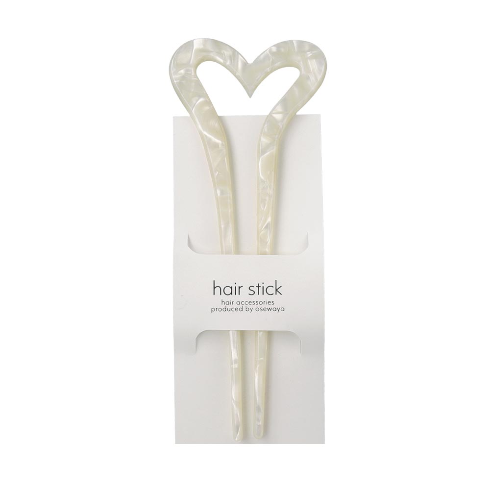 かんざし hair stick マーブル カラー ハート U字