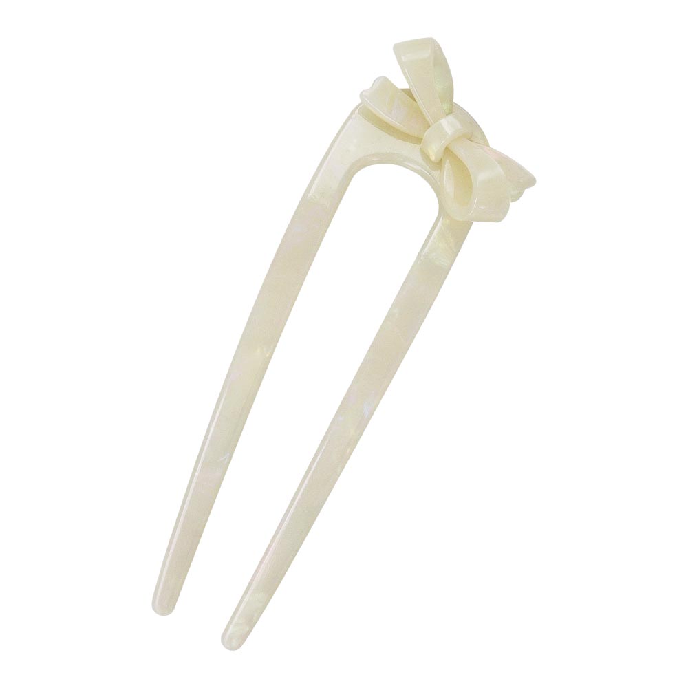 かんざし hair stick マーブル カラー 立体 リボン U字