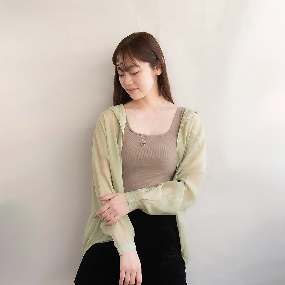 ネックレス ニッケルフリー メタル クロス ダブル リング キュービックジルコニア ペンダントネックレス