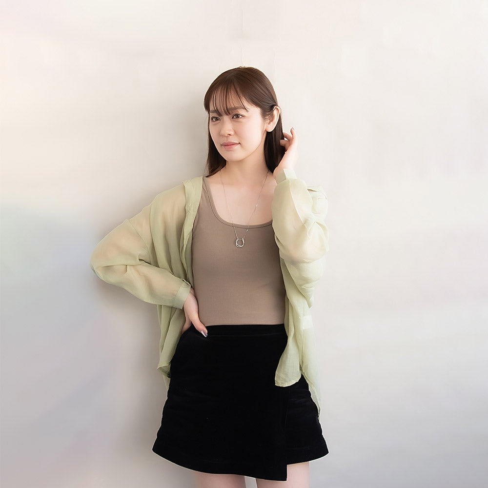 ネックレス ニッケルフリー メタル クロス ライン ダブル U字 チェーン ペンダントネックレス