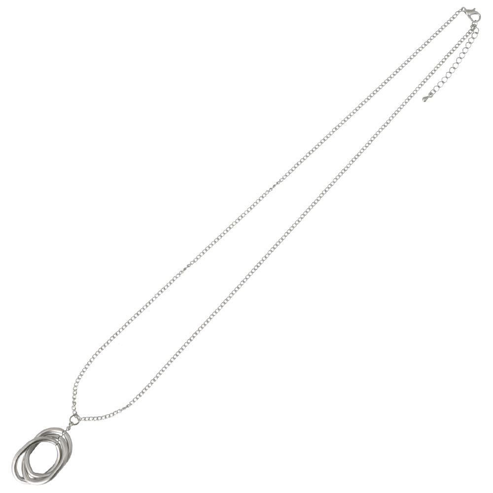 ネックレス ニッケルフリー sable silver メタル トリプル オーバル リング クロス ペンダントネックレス