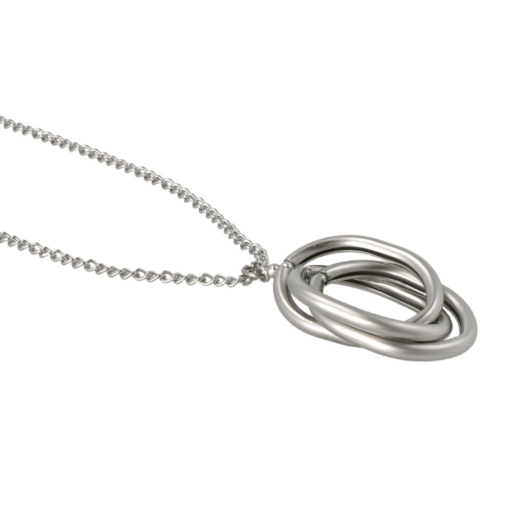 ネックレス ニッケルフリー sable silver メタル トリプル オーバル リング クロス ペンダントネックレス