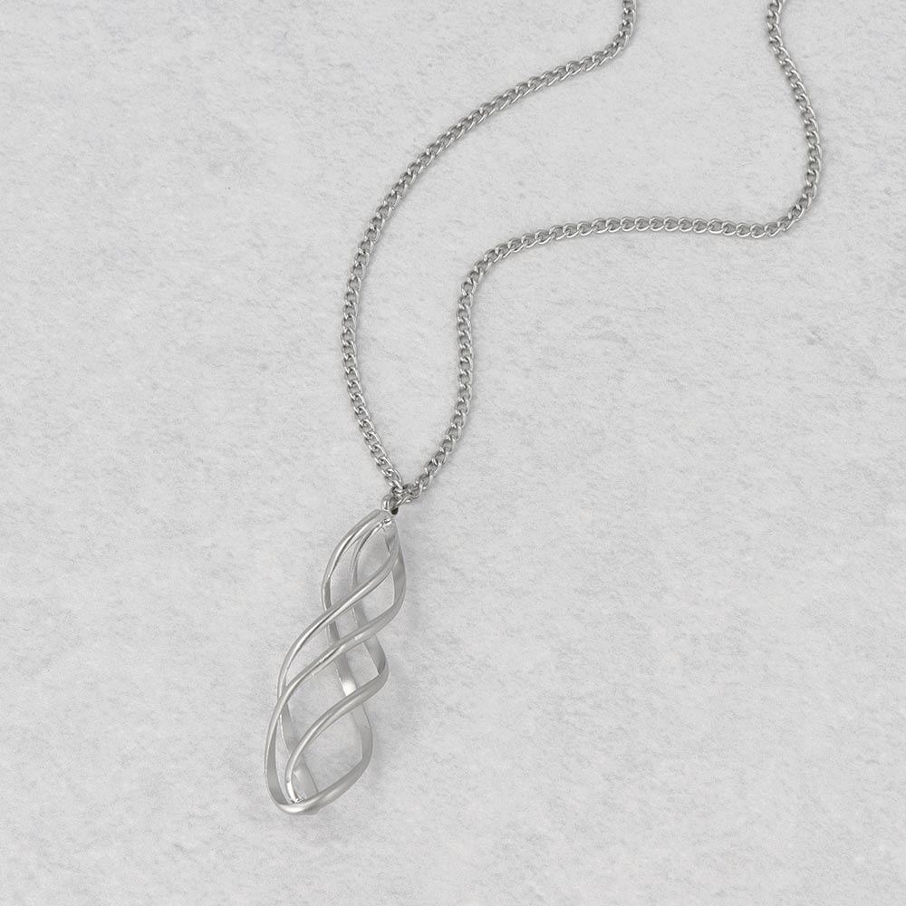 ネックレス ニッケルフリー sable silver メタル ダブル ツイスト ライン ドロップ ペンダントネックレス