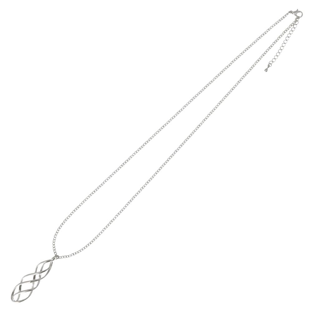 ネックレス ニッケルフリー sable silver メタル ダブル ツイスト ライン ドロップ ペンダントネックレス