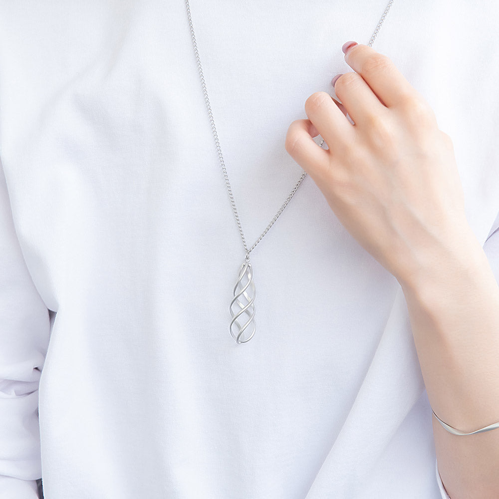 ネックレス ニッケルフリー sable silver メタル ダブル ツイスト ライン ドロップ ペンダントネックレス